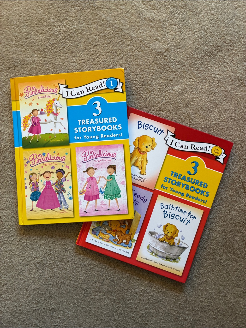 Two “I Can Read!” 3in-One Treasured Storybooks - Pinkalicious & Biscuit